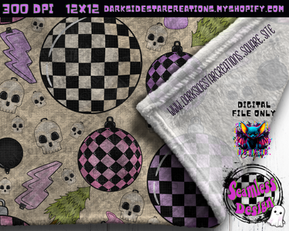 Emo Christmas Seamless Cream Designs PNG | 300 DPI | 12X12 | Seamless | PNG | Digital Files Only ( 3 Sizes Included)