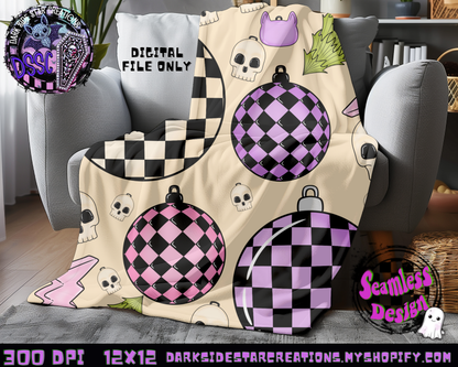 Emo Christmas Seamless Cream Designs PNG | 300 DPI | 12X12 | Seamless | PNG | Digital Files Only ( 3 Sizes Included)
