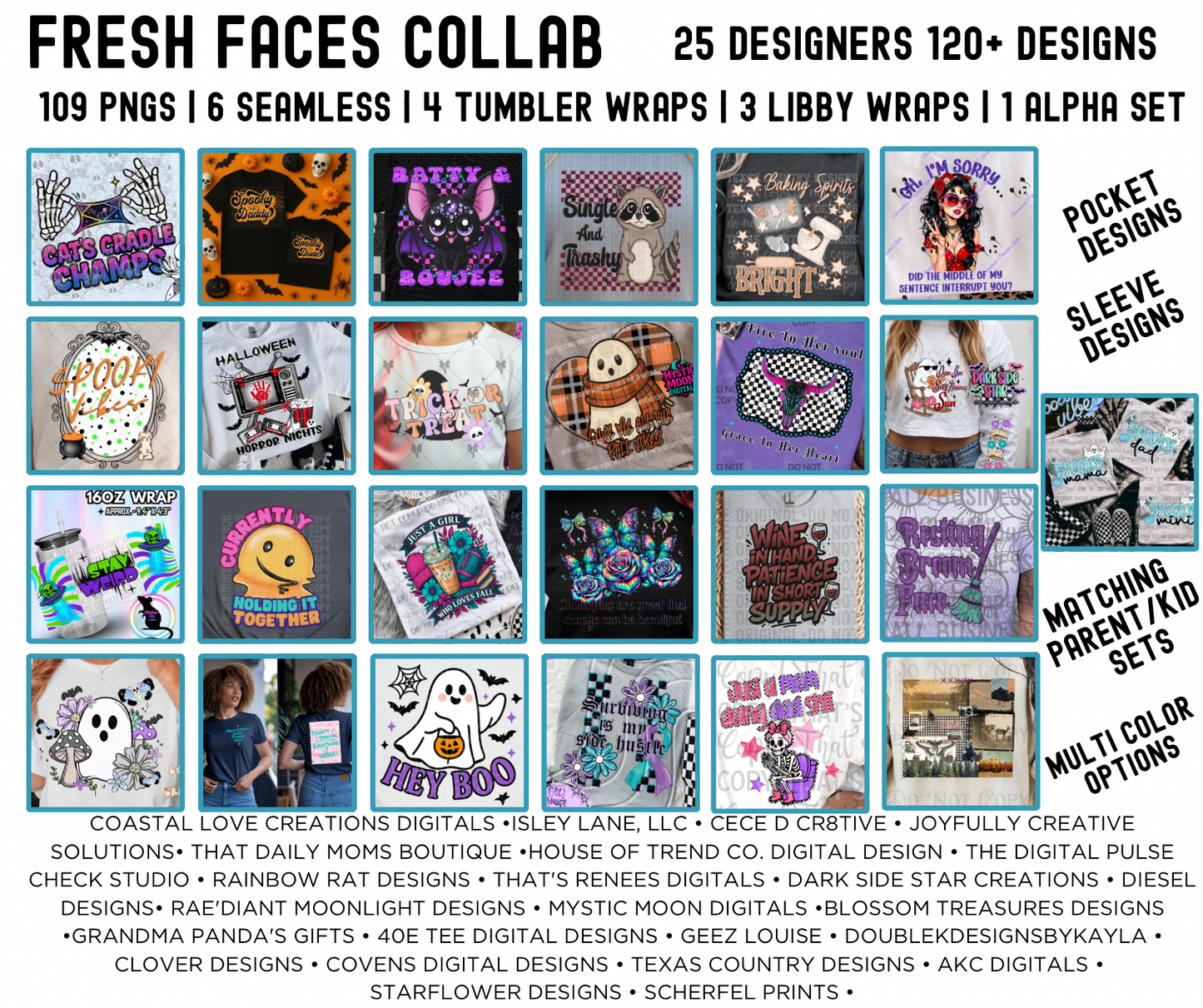 Fresh Faces Collab | Collab | 300 DPI | PNG | Libby Wrap | Seamless | Tumbler Digital Files Only