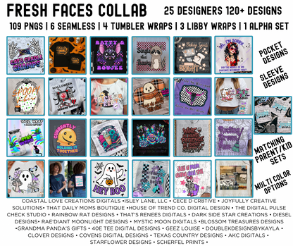 Fresh Faces Collab | Collab | 300 DPI | PNG | Libby Wrap | Seamless | Tumbler Digital Files Only