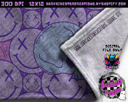 Happy Skull Seamless Design Pink Ice PNG | 300 DPI | 12X12 | Seamless | PNG | Digital Files Only (3 Sizes Included)