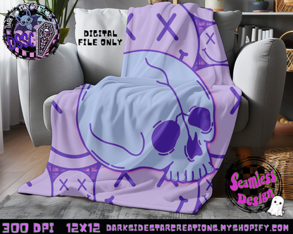 Happy Skull Seamless Design Pink Ice PNG | 300 DPI | 12X12 | Seamless | PNG | Digital Files Only (3 Sizes Included)