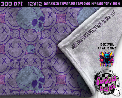 Happy Skull Seamless Design Pink Ice PNG | 300 DPI | 12X12 | Seamless | PNG | Digital Files Only (3 Sizes Included)