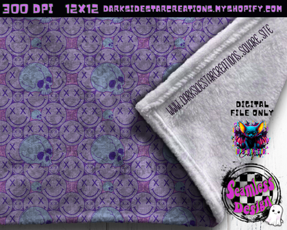 Happy Skull Seamless Design Pink Ice PNG | 300 DPI | 12X12 | Seamless | PNG | Digital Files Only (3 Sizes Included)
