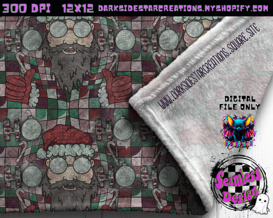 Ho Ho Ho Santa Seamless Design PNG | 300 DPI | 12X12 | Seamless | PNG | Digital Files Only (3 Sizes Included)