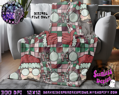 Ho Ho Ho Santa Seamless Design PNG | 300 DPI | 12X12 | Seamless | PNG | Digital Files Only (3 Sizes Included)