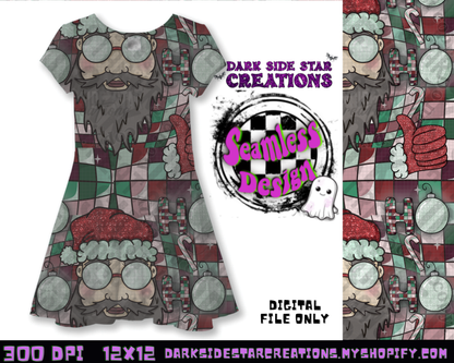 Ho Ho Ho Santa Seamless Design PNG | 300 DPI | 12X12 | Seamless | PNG | Digital Files Only (3 Sizes Included)