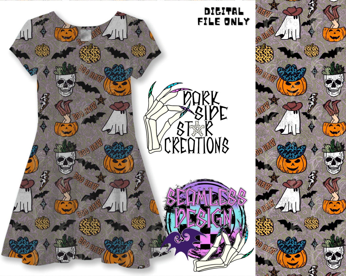 Spooky Western Collab With Diesel Designs PNG | Collab | 300 DPI | PNG | Libby Wrap | Seamless | Tumbler Digital Files Only (10)