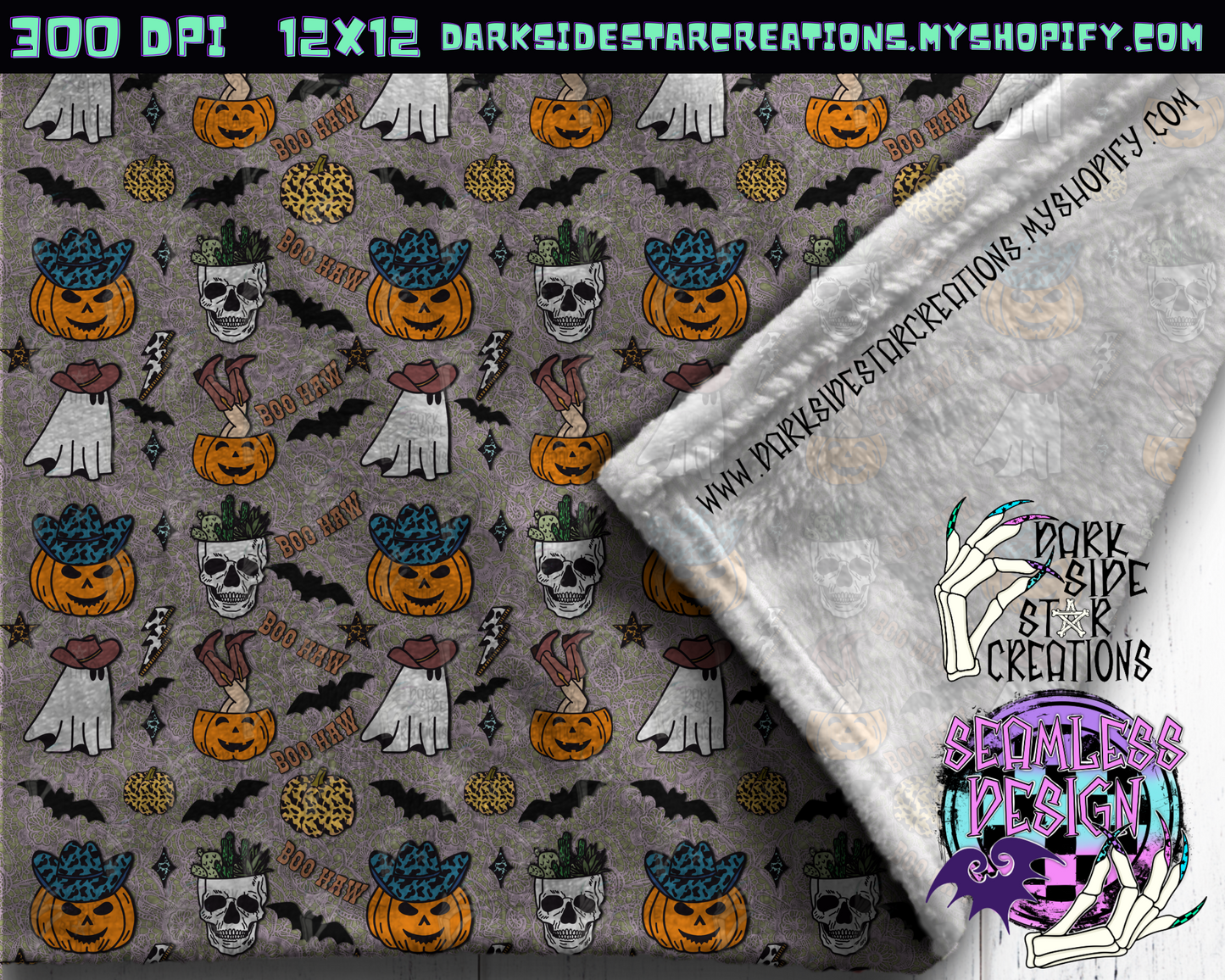 Spooky Western Collab With Diesel Designs PNG | Collab | 300 DPI | PNG | Libby Wrap | Seamless | Tumbler Digital Files Only (10)