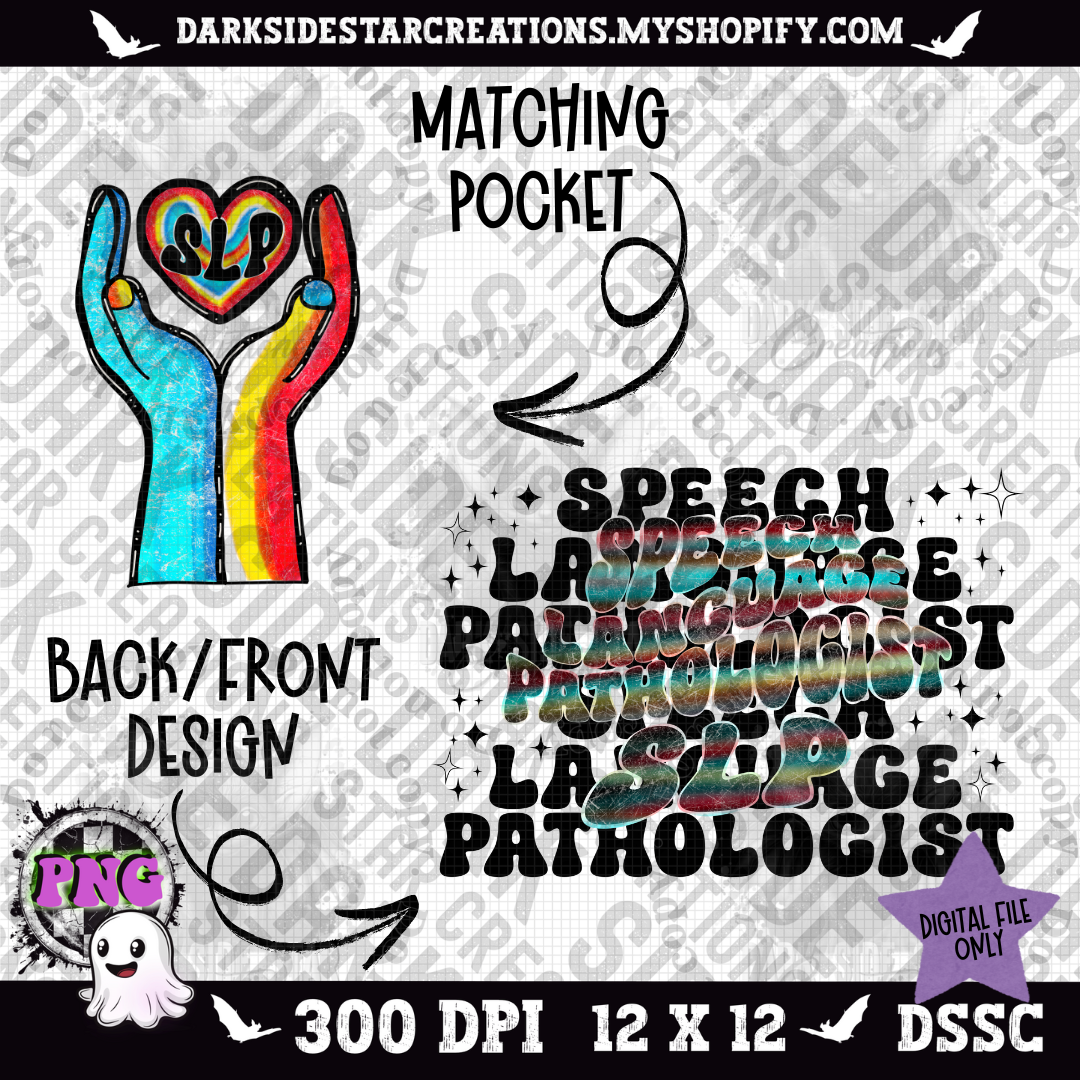 Speech Language Pathologist SLP Pocket Set PNG | 300 DPI |Pocket Set | PNG | Digital Files Only (2)