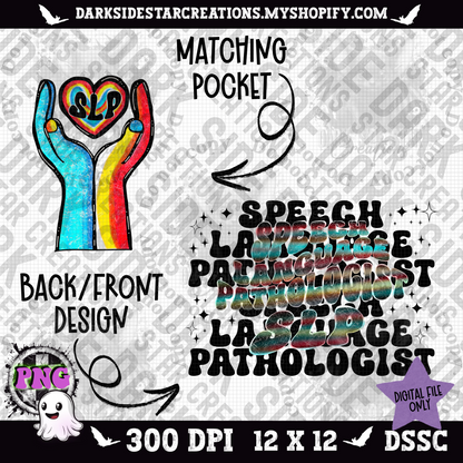 Speech Language Pathologist SLP Pocket Set PNG | 300 DPI |Pocket Set | PNG | Digital Files Only (2)