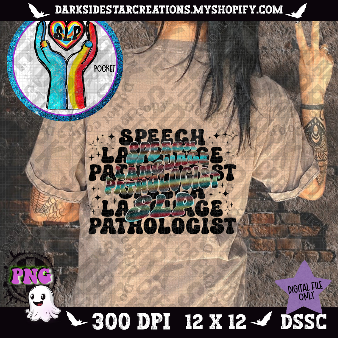 Speech Language Pathologist SLP Pocket Set PNG | 300 DPI |Pocket Set | PNG | Digital Files Only (2)