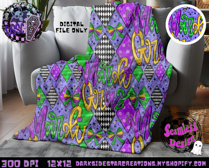 Mardi Gras Seamless Design PNG | 300 DPI | 12X12 | Seamless | PNG | Digital Files Only (1)