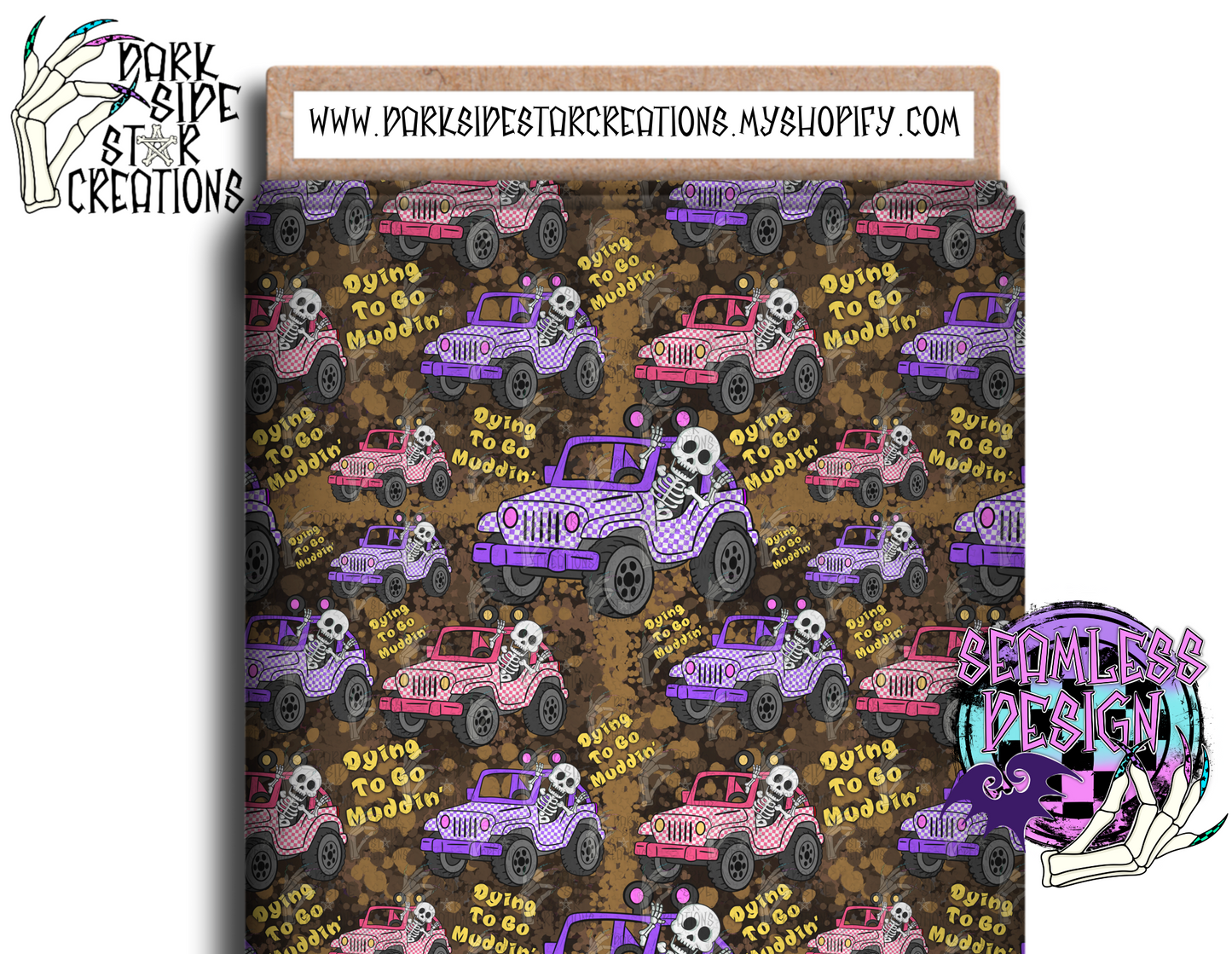 Dying To Go Muddin’ Seamless Design PNG | 300 DPI | 12X12 | Seamless | PNG | Digital Files Only (1)