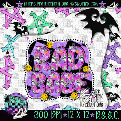 Rad Babe PNG | 300 DPI | PNG | Digital Files Only (1)