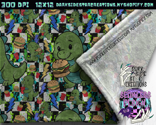 Dino Burgers Seamless Design PNG | 300 DPI | 12X12 | Seamless | PNG | Digital Files Only (1)