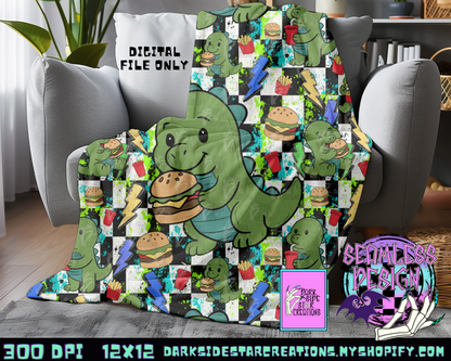 Dino Burgers Seamless Design PNG | 300 DPI | 12X12 | Seamless | PNG | Digital Files Only (1)