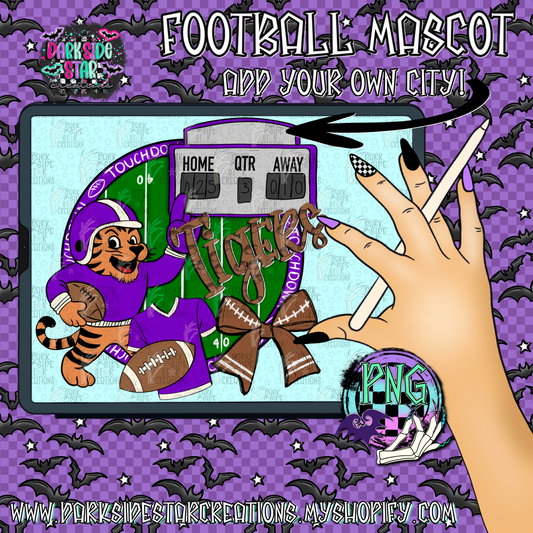 Football Mascot Tigers PNG | 300 DPI | PNG | Digital Files Only (1)
