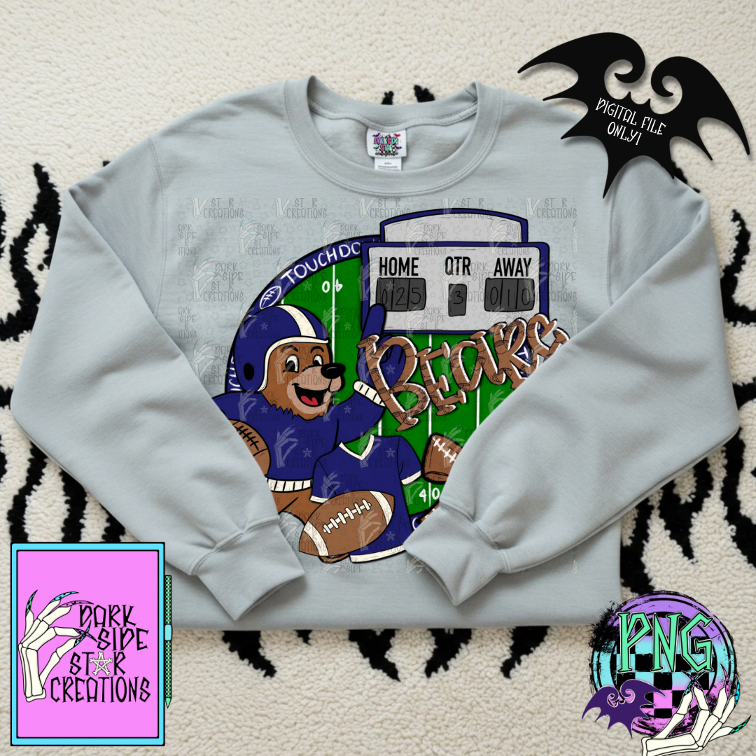 Football Mascot Bears PNG | 300 DPI | PNG | Digital Files Only (1)