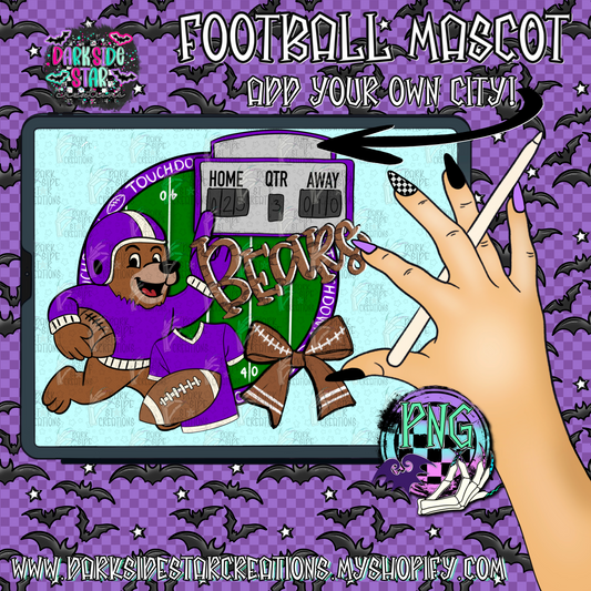Football Mascot Bears PNG | 300 DPI | PNG | Digital Files Only (1)