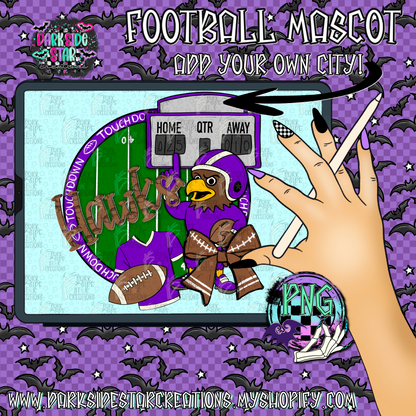 Football Mascot Hawks PNG | 300 DPI | PNG | Digital Files Only (1)