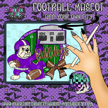 Football Mascot Bulldogs PNG | 300 DPI | PNG | Digital Files Only (1)