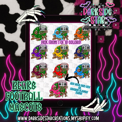 Football Mascot Bears PNG | 300 DPI | PNG | Digital Files Only (1)