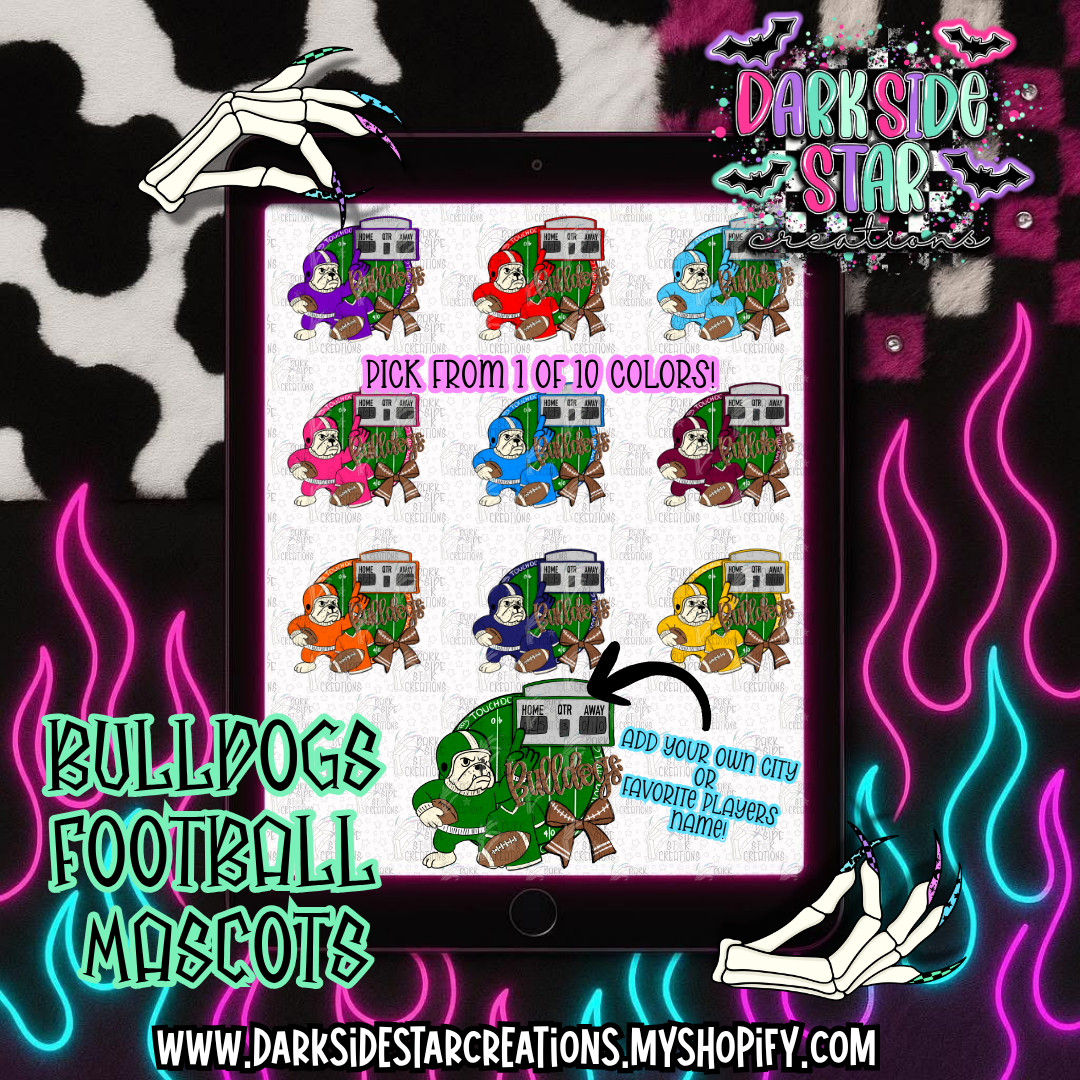 Football Mascot Bulldogs PNG | 300 DPI | PNG | Digital Files Only (1)