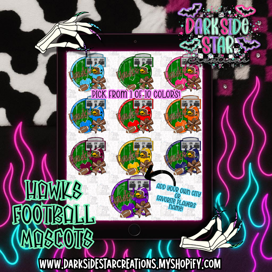 Football Mascot Hawks PNG | 300 DPI | PNG | Digital Files Only (1)
