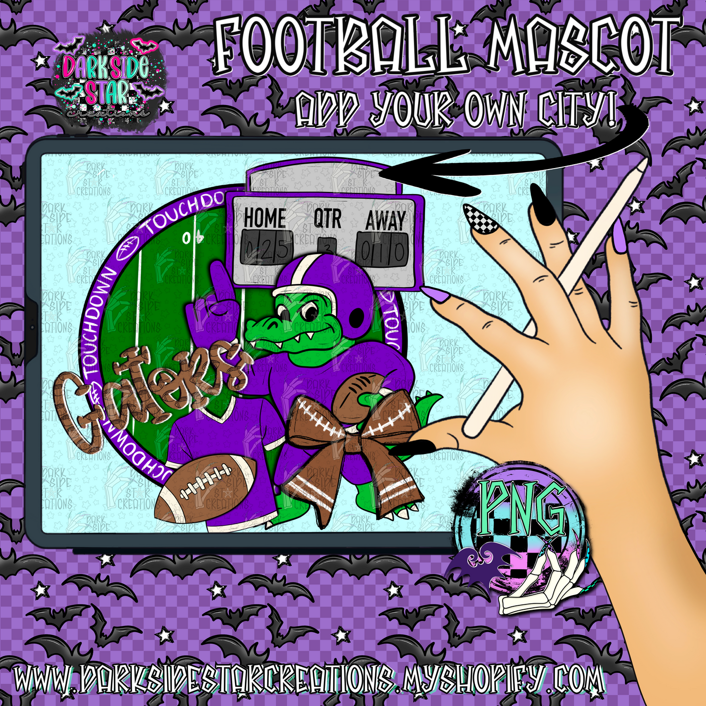 Football Mascot Gators PNG | 300 DPI | PNG | Digital Files Only (1)