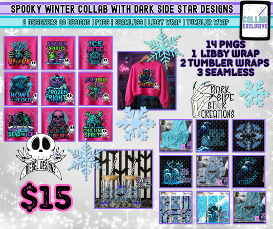 Spooky Winter Collab With Diesel Designs| Collab | 300 DPI | PNG | Tumbler Wrap | Seamless | Libby Wrap | Digital Files Only (20)