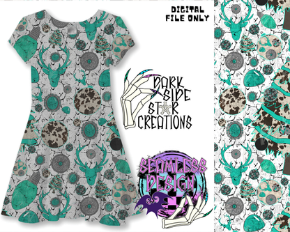 Turquoise Christmas Seamless Design PNG | 300 DPI | 12X12 | Seamless | PNG | Digital Files Only (1)