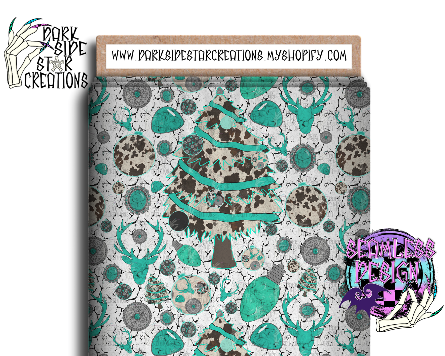 Turquoise Christmas Seamless Design PNG | 300 DPI | 12X12 | Seamless | PNG | Digital Files Only (1)