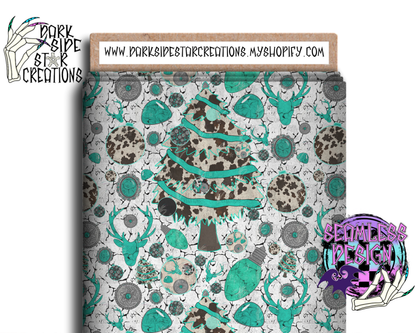 Turquoise Christmas Seamless Design PNG | 300 DPI | 12X12 | Seamless | PNG | Digital Files Only (1)