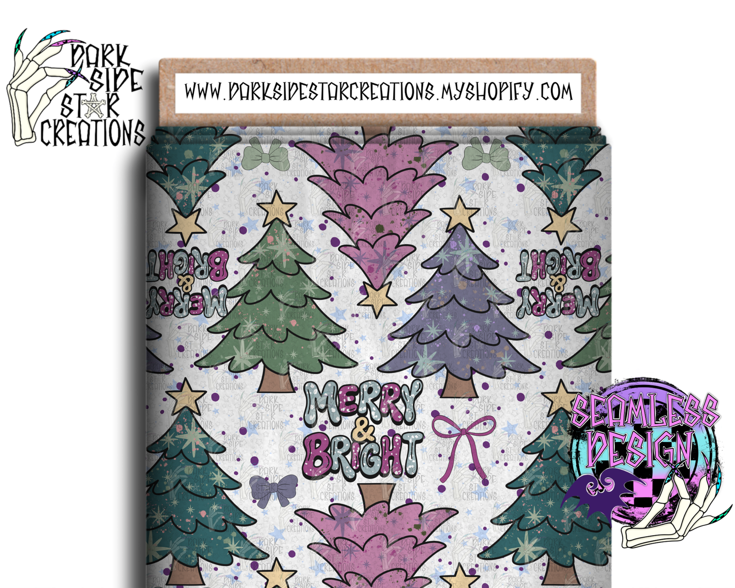 Merry and Bright Seamless Design PNG | 300 DPI | 12X12 | Seamless | PNG | Digital Files Only (1)