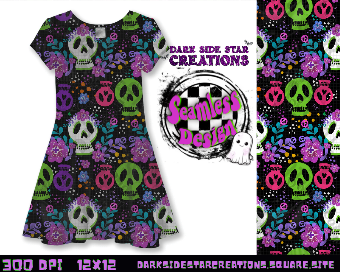 Spooky Boo-gie Seamless Designs PNG | 300 DPI | 12X12 | Seamless | PNG | Digital Files Only ( 3 Sizes Included)
