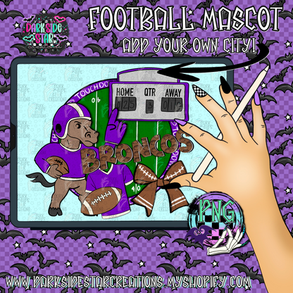Football Mascot Broncos PNG | 300 DPI | PNG | Digital Files Only (1)