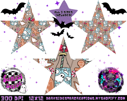 Milk and Creepmas Cookies Seamless Design PNG | 300 DPI | 12X12 | Seamless | PNG | Digital Files Only (3 Sizes Included)
