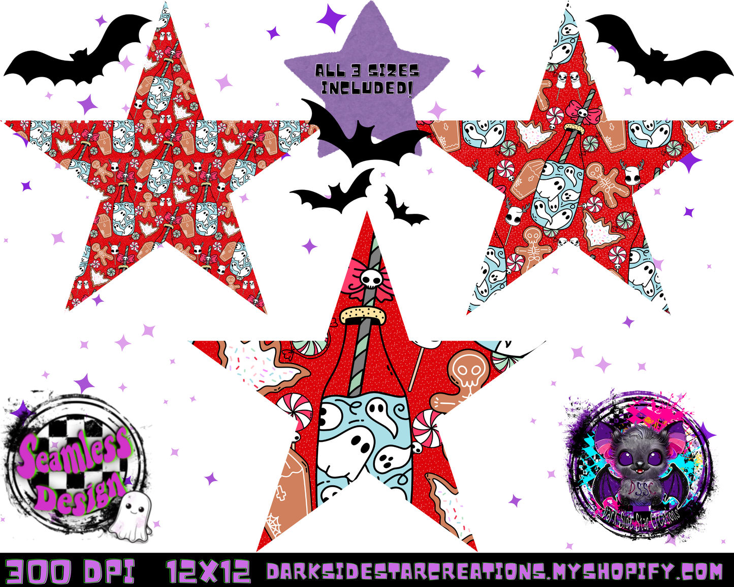 Milk and Creepmas Cookies Red Seamless Design PNG | 300 DPI | 12X12 | Seamless | PNG | Digital Files Only (3 Sizes Included)