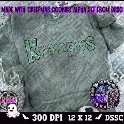 Creepmas Cookies Alpha Set | 300 DPI | Transparent PNG | Clipart & Elements | Alpha Set | A-Z Included | Uppercase | Lowercase |(52 Included)
