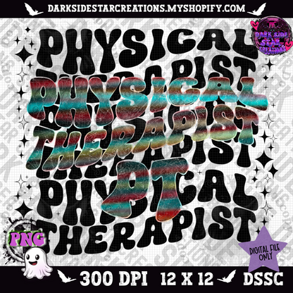 Multicolored Physical Therapist PT PNG | 300 DPI | PNG | Digital Files Only (1)