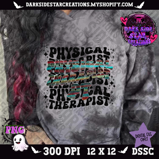 Multicolored Physical Therapist PT PNG | 300 DPI | PNG | Digital Files Only (1)