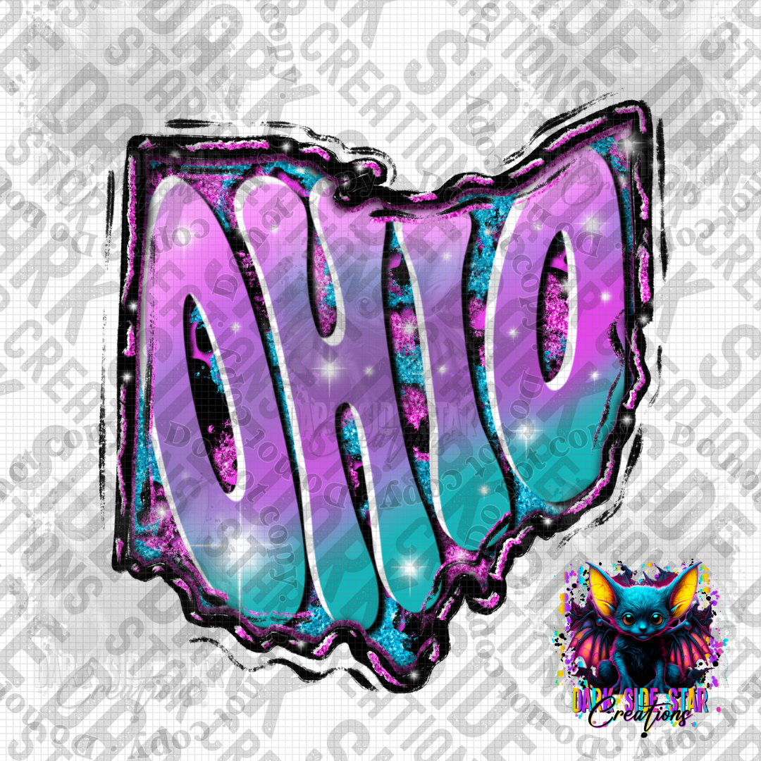 Funky Color Ohio Shape PNG | 300 DPI | PNG | Digital Files Only (1)