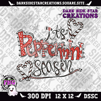 It's Peppermint Season PNG | 300 DPI | PNG | Digital Files Only (2 Versions Included)