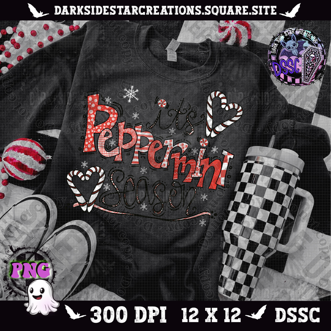 It's Peppermint Season PNG | 300 DPI | PNG | Digital Files Only (2 Versions Included)