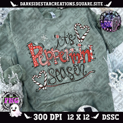 It's Peppermint Season PNG | 300 DPI | PNG | Digital Files Only (2 Versions Included)