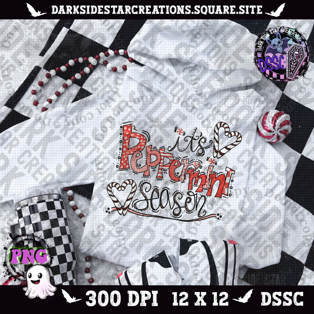 It's Peppermint Season PNG | 300 DPI | PNG | Digital Files Only (2 Versions Included)