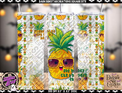 Pineapples Are In My Head Glass Animals Tumbler Wrap Design PNG | 300 DPI | Tumbler Wrap | PNG | Digital Files Only (2 Versions Included)