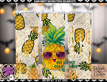 Pineapples Are In My Head Glass Animals Tumbler Wrap Design PNG | 300 DPI | Tumbler Wrap | PNG | Digital Files Only (2 Versions Included)