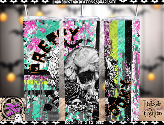 Pretty Spooky Tumbler Wrap Design PNG | 300 DPI | Tumbler Wrap | PNG | Digital Files Only (1)